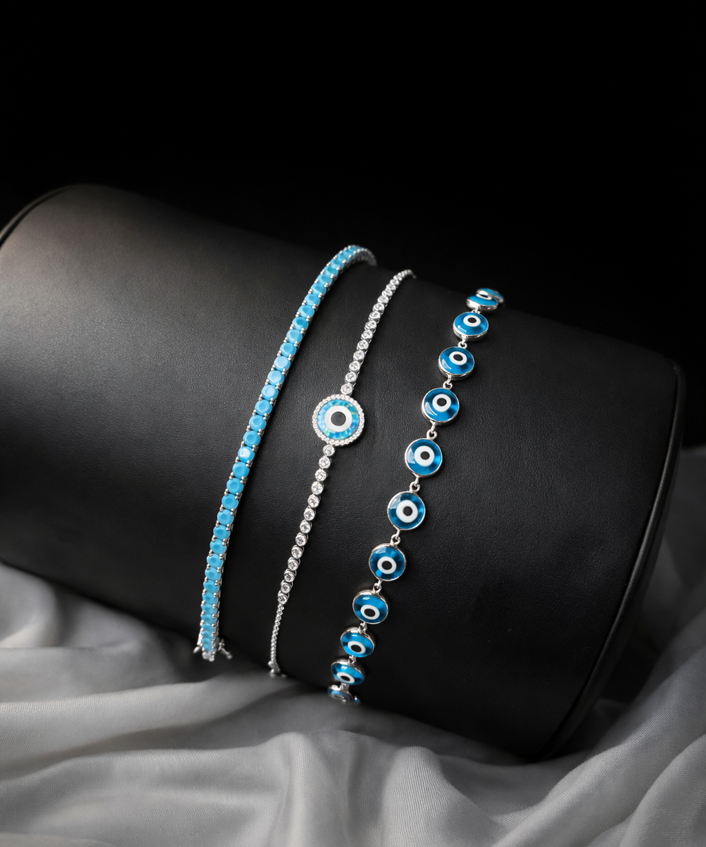BlueTennis Bracelet (4mm)